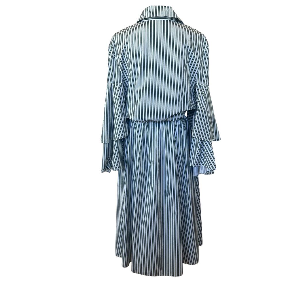 Rosie Assoulin Striped Midi Shirt Dress Size 12 Whimsical Artsy Designer $1300 - Picture 10 of 13